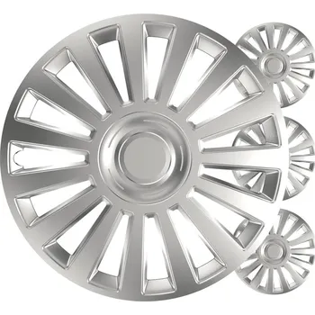 Poklice na kolo Ozdobné kryty kol, poklice Luxury 15” stříbrná sada 4ks COLOR BOX