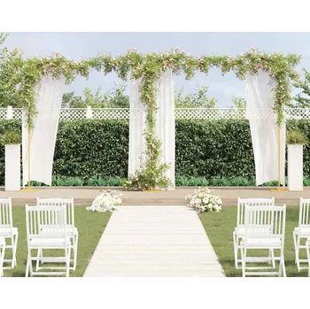 Opora na rostlinu vidaXL Svatební oblouk Zlatá 657 x 35 x 300 cm Ocel [42023042]