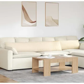 Polštář vidaXL Pohovkové polštáře 2 pcs Krémová 200 x 40 cm Žebrovaná látka [42013905]