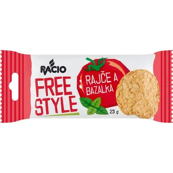 Trvanlivě pečivo RACIO Free style rajče a bazalka (26 ks), cena za kus 11.9 Kč