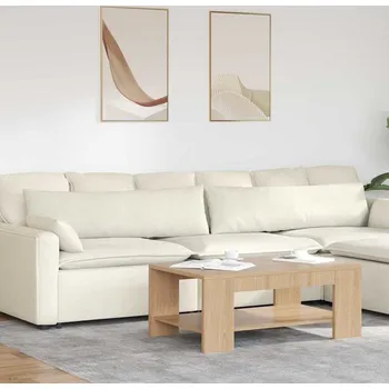 Polštář vidaXL Pohovkové polštáře 2 pcs Krémová 145 x 40 cm Žebrovaná látka [42013851]