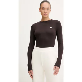 Pánské oblečení Tričko s dlouhým rukávem Guess SONIA V6RI00.KD741 hnědá 89X, vel. XL