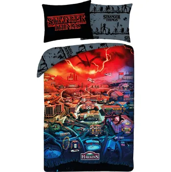 Povlečení Halantex Povlečení z mikrovlákna 140x200 + 70x90 cm - Stranger Things "Welcome to Hawkins"
