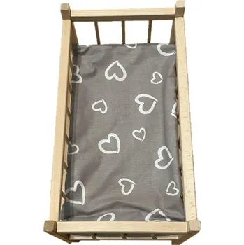 Dětské zboží Matrace do postýlky pro panenky Srdíčka šedá 50x28 cm