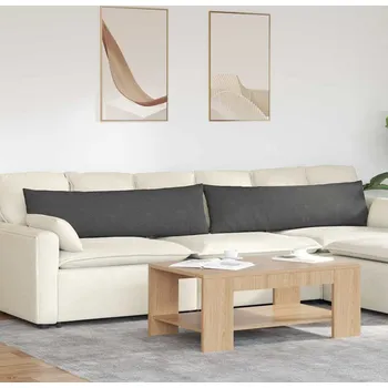 Polštář vidaXL Pohovkové polštáře 2 pcs Tmavě šedá 145 x 40 cm Žebrovaná látka [42013861]