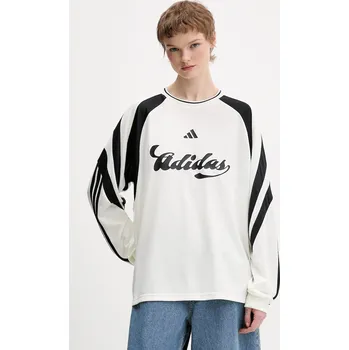 Pánské tričko Tričko s dlouhým rukávem adidas KC4007 béžová 01X, vel. M