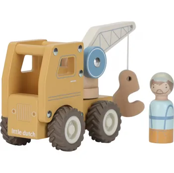 autíčko Little Dutch Autojeřáb dřevěný