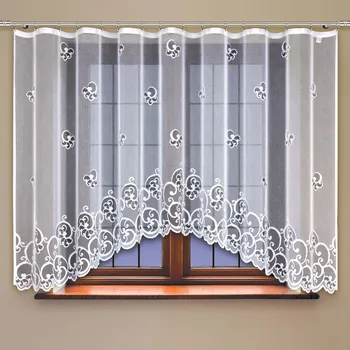 Záclona Kusová záclona BALADETA 21448 jednobarevná bílá, výška 160 cm x šířka 300 cm (na okno)