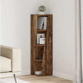 Policová skříň vidaXL Rohová skříňka Staré dřevo 27,5x27x102cm kompozitní dřevo [889853]