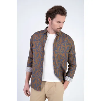 Pánské oblečení Bavlněná košile se vzorem Ve volném střihu 197914