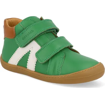 Dětská sportovní obuv Barefoot dětské kotníkové boty Develab - Firststep Sneaker Green Nappa zelené Velikost: 23