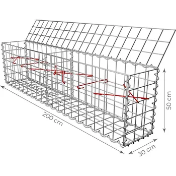 gabiony TOPSTONE Gabionový koš bez víka 200 x 30 x 50 cm - oko sítě 10x5 cm