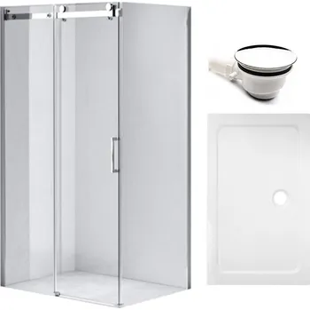 BPS-koupelny Obdélníkový sprchový kout HYD-OK203B 110x80 chrom/transparent + vanička HYD-OSV-ST03B bílá