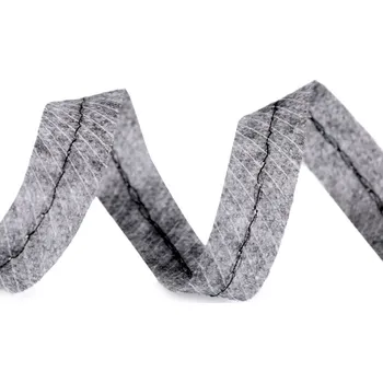 Zažehlovací proužek do švů s nití, barva Šedá