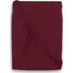 Kvalitex Luxusní bavlněné JERSEY prostěradlo s lycrou 220x200 cm - vínová