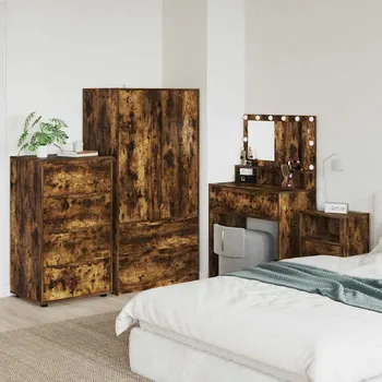 Policová skříň vidaXL Úložné skříně 2 pcs Kouřový dub 60 x 48 x 105 cm [3406240]