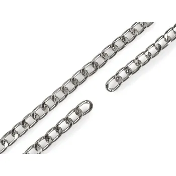 Řetěz plochý lehký šíře 13 mm, metráž, barva 1 nikl