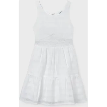 Dívčí šaty Dětské bavlněné šaty Mayoral 6913.8F.Junior.PPY2 bílá 00X, vel. 152