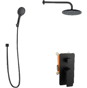 Sprchový set kielle Vega - Sprchový set s baterií pod omítku, pro 2 spotřebiče, s příslušenstvím EcoSpare a tělesem, matná černá 20618SP124