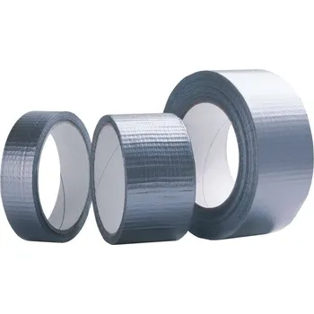 Páska textil - stříbrná DUCT, 48mm x 50m