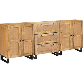 Příborník do zásuvky vidaXL Servírovací skříň 3 pcs Hnědá 180 x 33 x 75 cm [3310059]