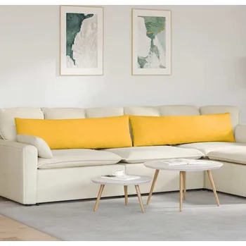 Polštář vidaXL Pohovkové polštáře 2 pcs Světlá žlutá 145 x 40 cm [42013866]