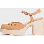 Wonders kožené sandály na podpatku H-4991 béžové Velikost: 39
