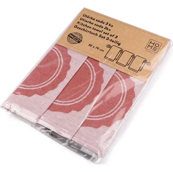 Utěrka Bavlněná utěrka 50x70 cm egyptská bavlna, vánoce, srdce, kočka, střední, 6 terakota šedá