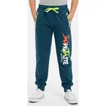 BAVLNĚNÉ CHLAPECKÉ TEPLÁKY S NÁPISEM NOVINKA Barva: Petrolejová, Velikost: 146