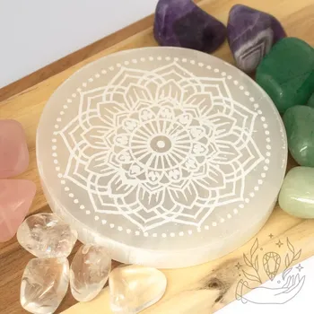 Selenitová destička mandala