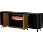 Cama Komoda Volare 200 x 39 x 75 cm černá/ořech + krb