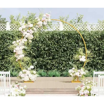 Opora na rostlinu vidaXL Svatební oblouk Zlatá 220 x 45 x 200 cm Ocel [42023032]