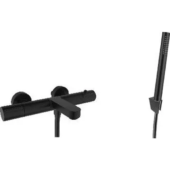 kielle Oudee - Termostatická vanová baterie s příslušenstvím EcoSpare, matná černá 10302SNT94