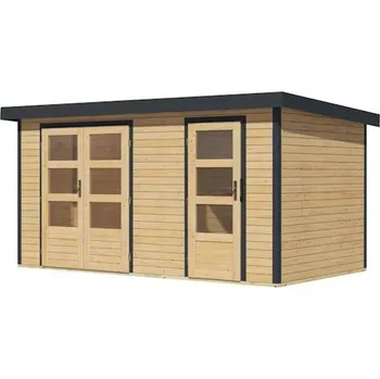 Zahradní stavba LANIT PLAST, s.r.o. Hybridní domek KARIBU MERKUR (12491) natur / antracit LG4447