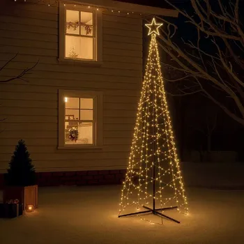 Vánoce LED světelná dekorace Vánoční stromeček 840 LED, teplá bílá+bílý záblesk