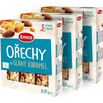Emco Tyčinka s ořechy a slaným karamelem 3x35g