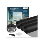 YANGTE Moskytiéra do oken - 3dílná 150 x 180 cm černá okenní ochrana proti hmyzu se zvýšenou