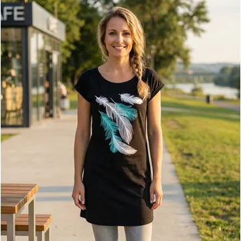 Dámské tričko Dámské prodloužené triko ALTISPORT CARRYOVER ALW112K388 ČERNÁ/TYRKYSOVÁ S/M