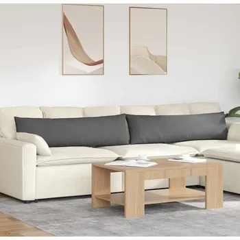 Polštář vidaXL Pohovkové polštáře 2 pcs Tmavě šedá 145 x 40 cm textil [42013826]