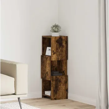 Policová skříň vidaXL Rohová skříňka Kouřový dub 25,5x25x80cm kompozitní dřevo [889817]