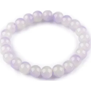 Náramek Náramek pružný ze skleněných korálků, barva 7 levandulová světlá