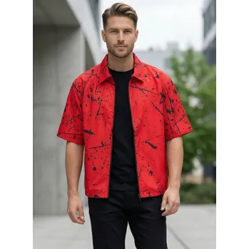 Pánská košile Pánská košile premium ALTISPORT VOJ/ALM034KOS01 ČERVENÁ XXXL