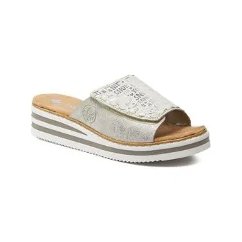 Dámské pantofle Nazouváky Rieker V0290-90 Stříbrná 40