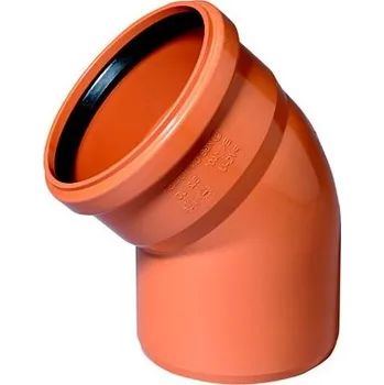 kanalizace KG KGB koleno odpadní DN250, 30°, PVC, oranžová