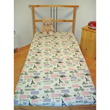 Prostěradlo Prostěradlo klasik Paříž růžová 150x235