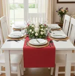 Ubrus vánoční, Stříbrný třpyt, červený