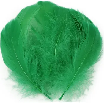 Pštrosí peří délka 6-11 cm, malé, 6 zelená pastelová