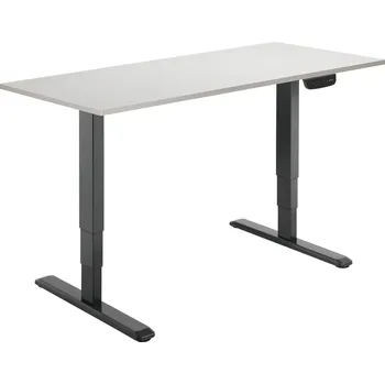 Psací stůl AlzaErgo Table ET1 NewGen černý + deska 140x80cm lamino bílý dub