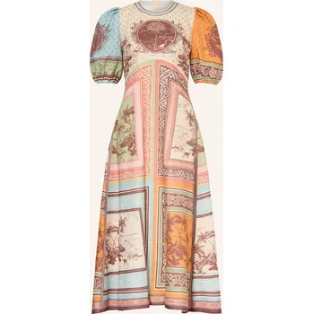 Dámské šaty Alémais Dámské Lněné Šaty Alberta, béžová / tmavě hnědá /...