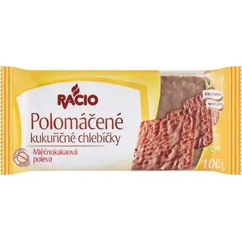 RACIO Polomáčené chlebíčky kukuřičné mléčnokakaové (20 ks), cena za kus 20.9 Kč